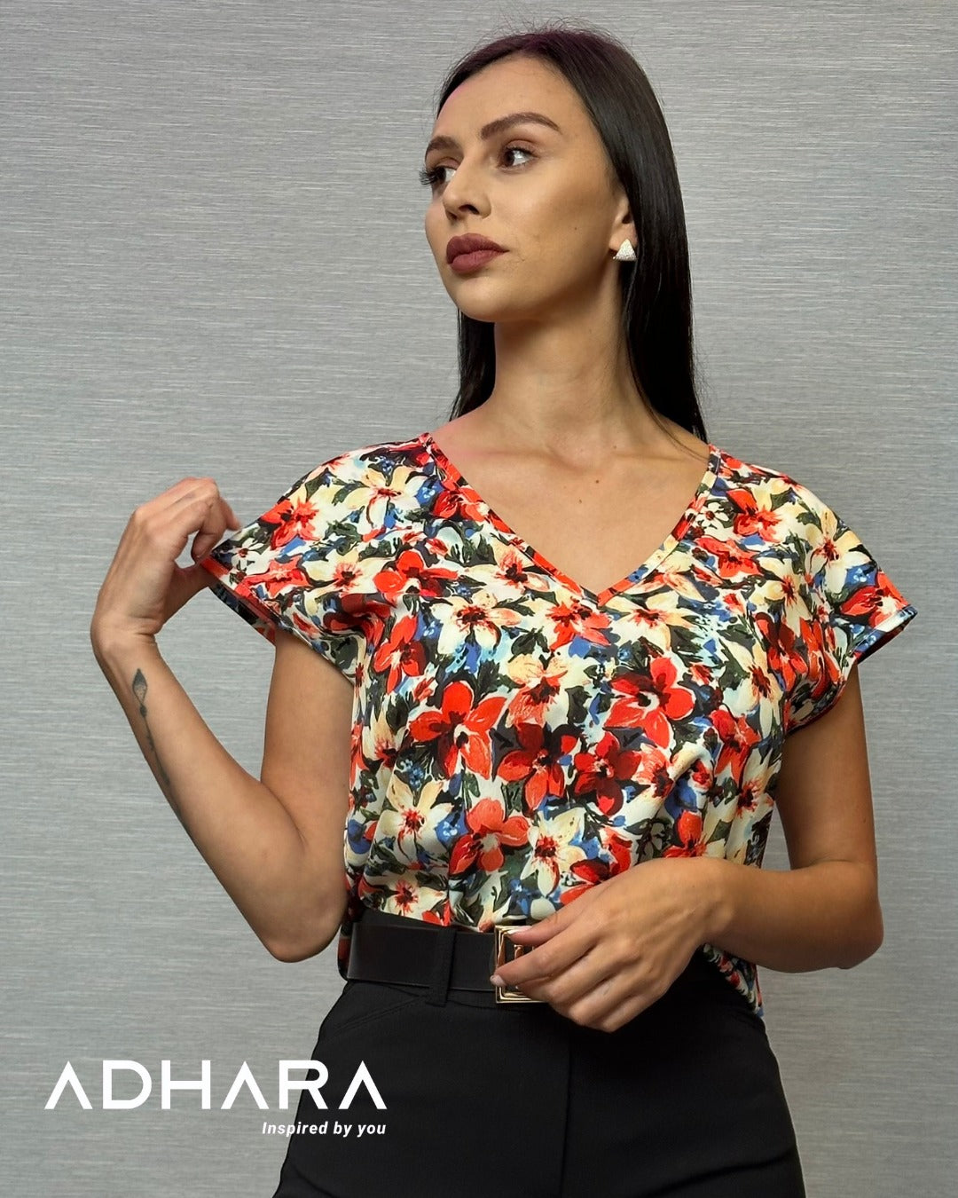 Blusa Floral Ranglan (2730)